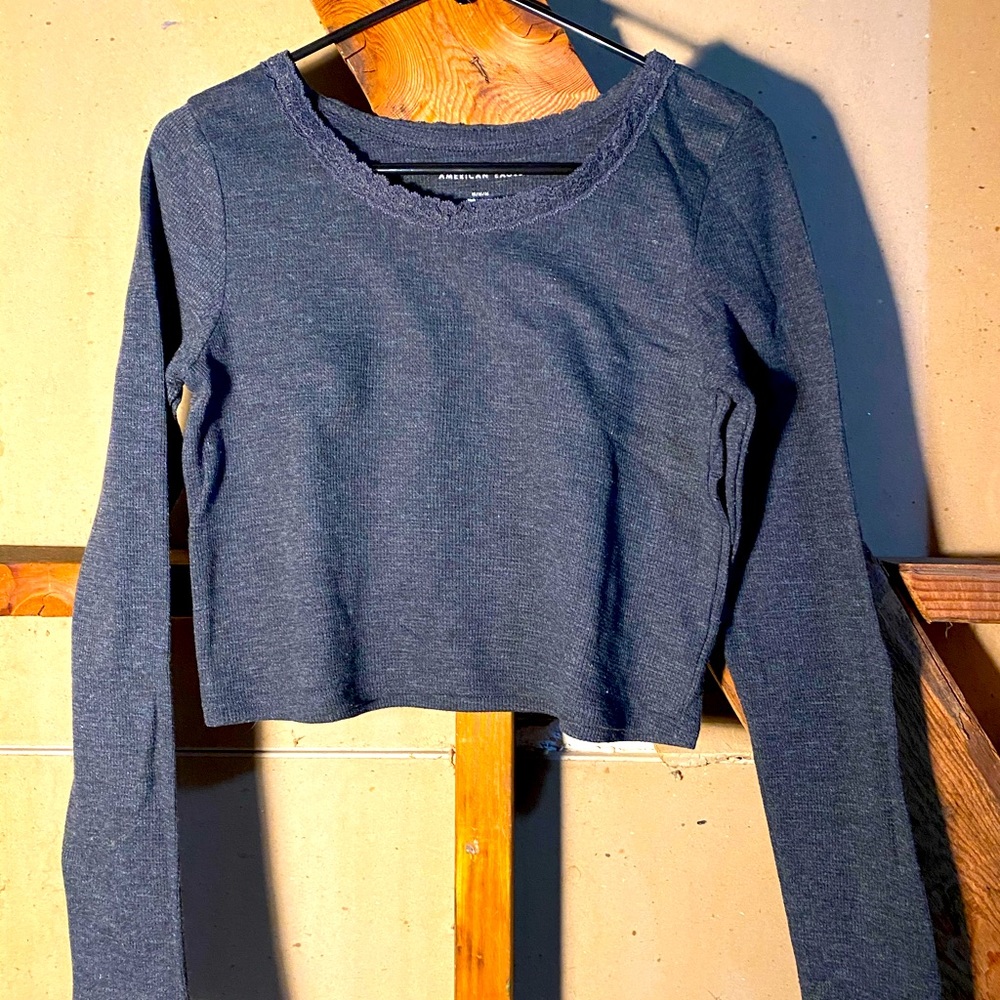 Medium, long sleeve gray top from American Eagle